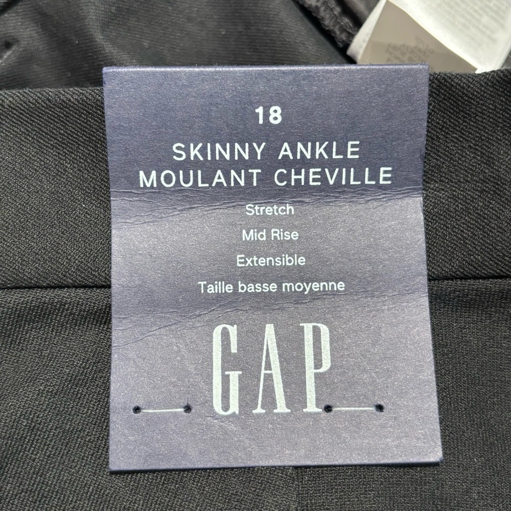 GAP Sz 18 High Waisted Canvass style Fabric Slight Sheen Skinny Ankle Jeans NEW - Picture 13 of 13